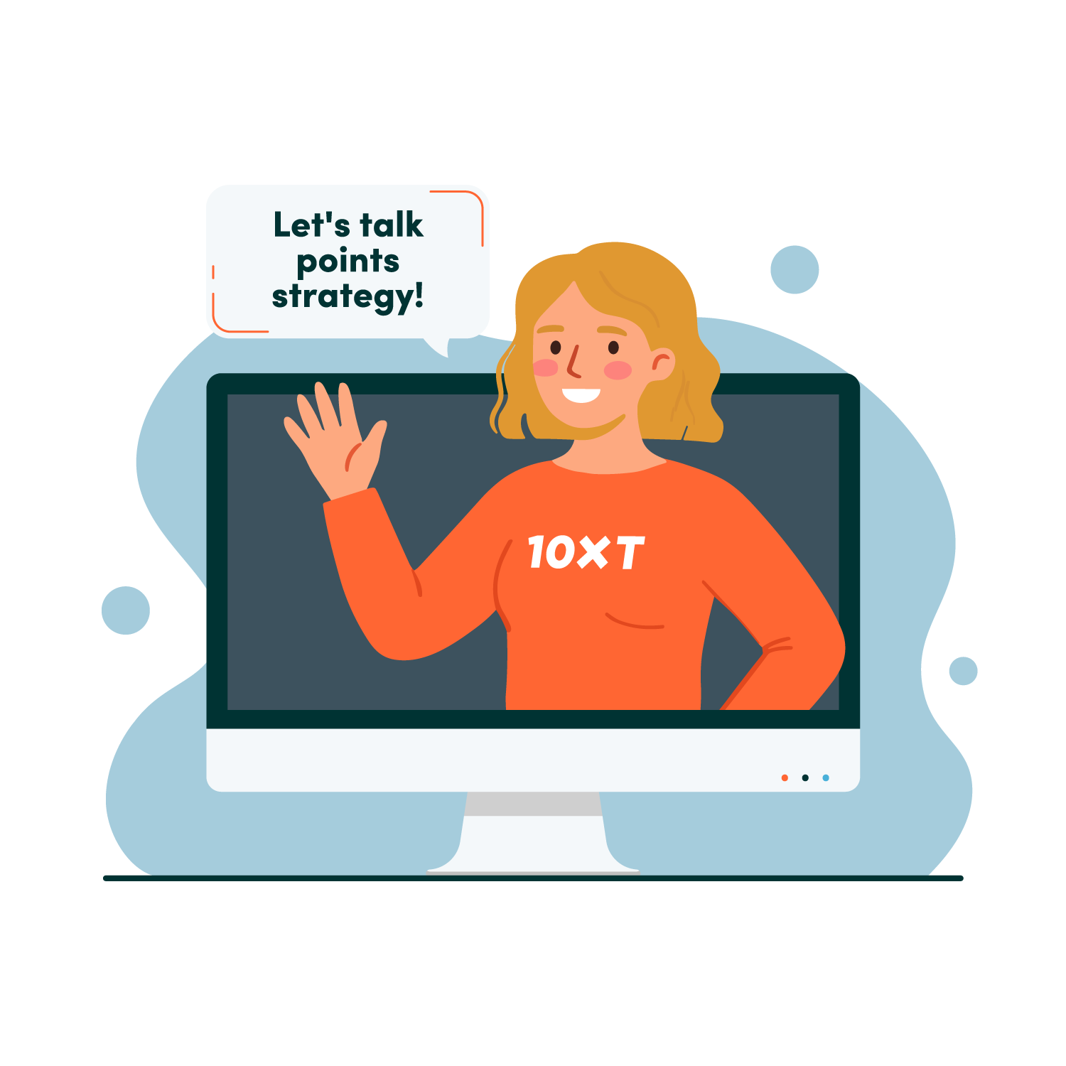 A 10xpert on a video call, ready to talk points strategy