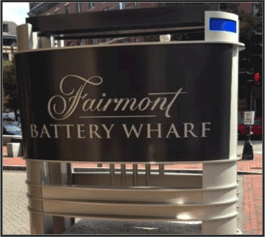 The Fairmont Battery Wharf Sign