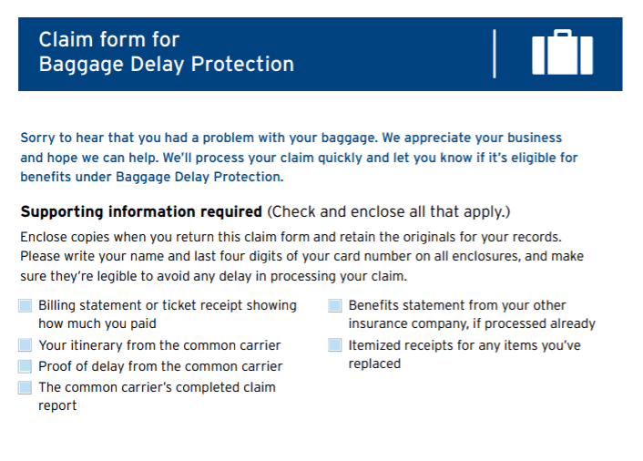 visa delayed baggage claim