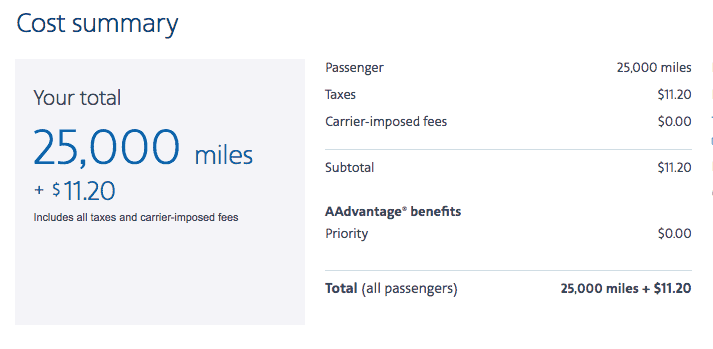 American Airlines Reduced Mileage Awards