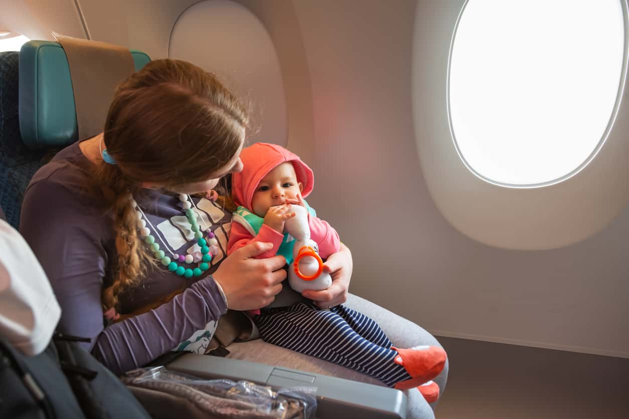 Keeping babies busy on flight