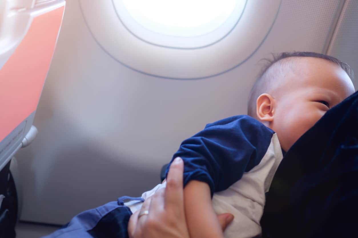 lap infant in a plane