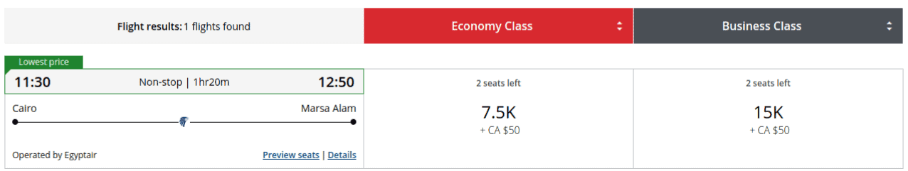 Award Flights to Marsa Alam
