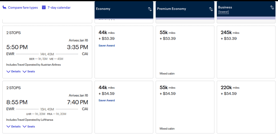 Fly to Egypt with United using points
