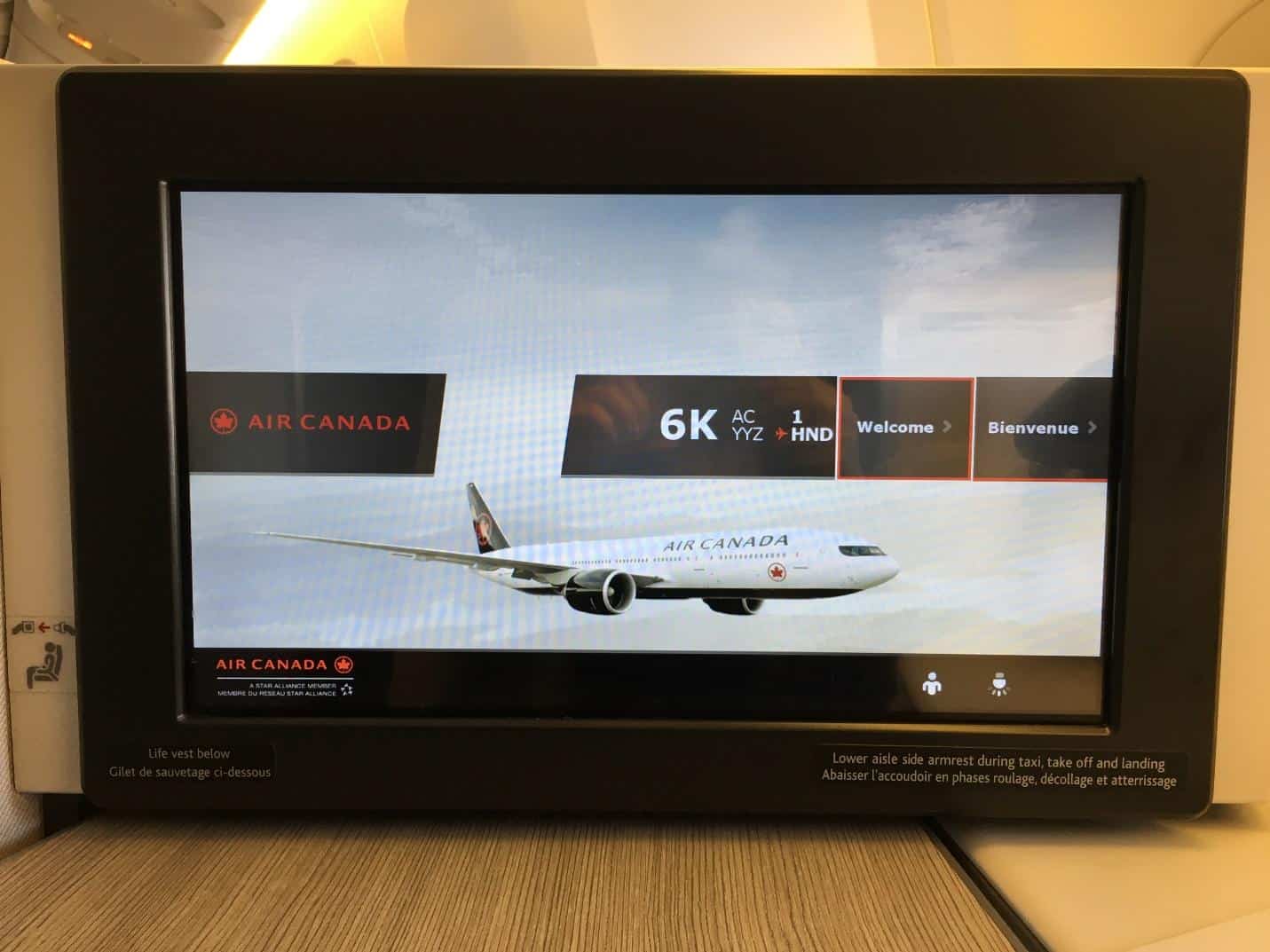 inflight entertainment system of air canada
