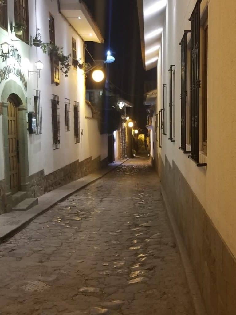 Cusco streets at night