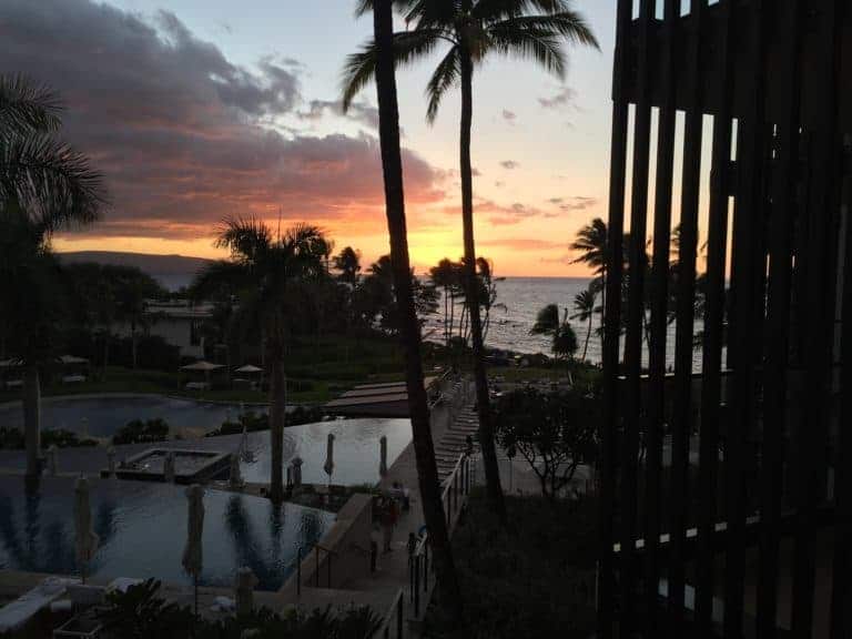 The view from my balcony in a standard room at the Andaz Maui