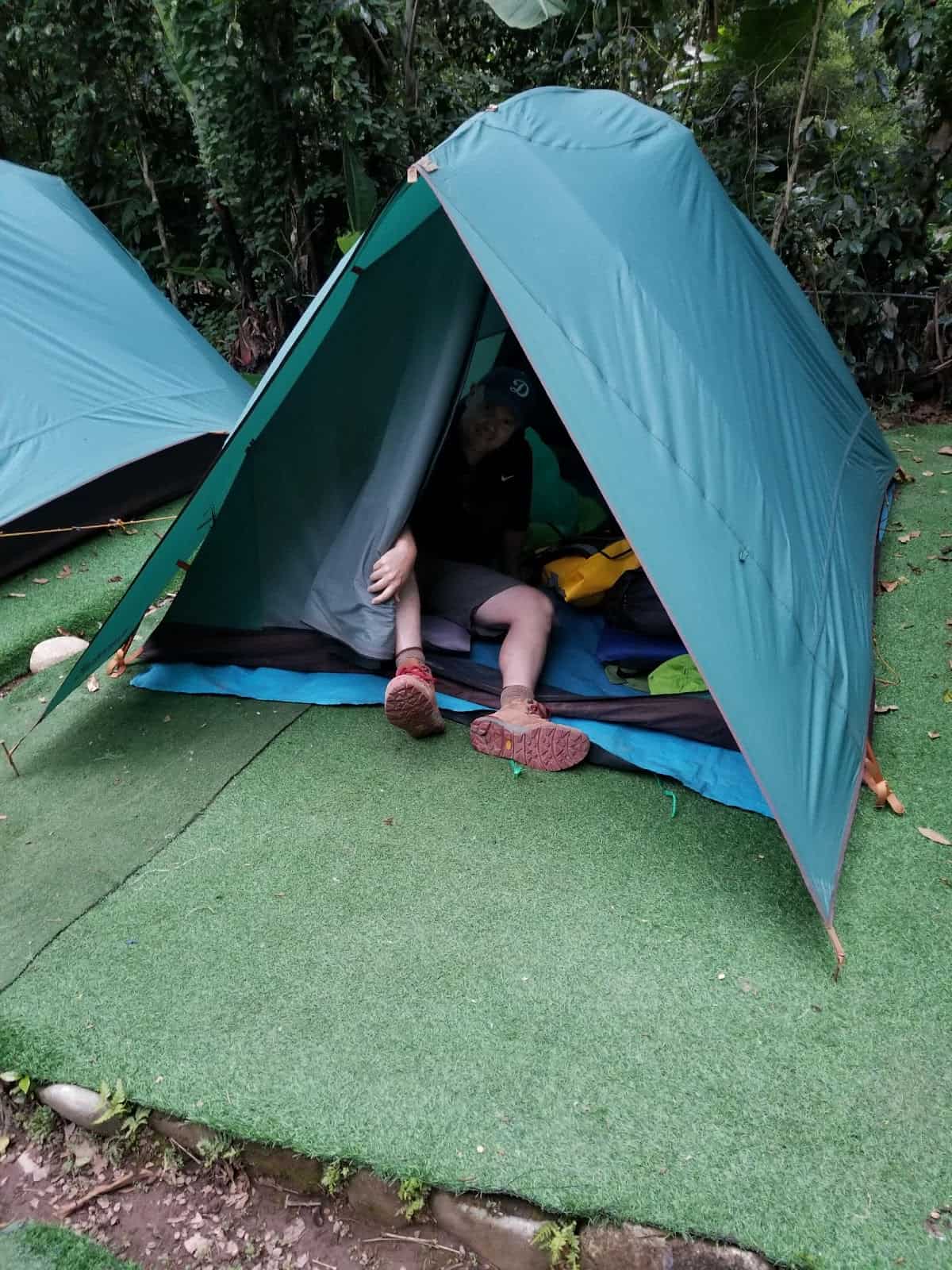Camping along the river below Machu Picchu Camping along the river below Machu Picchu