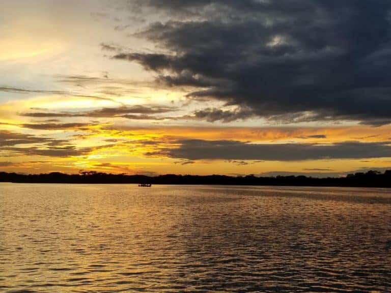 Sunset in the Amazon.