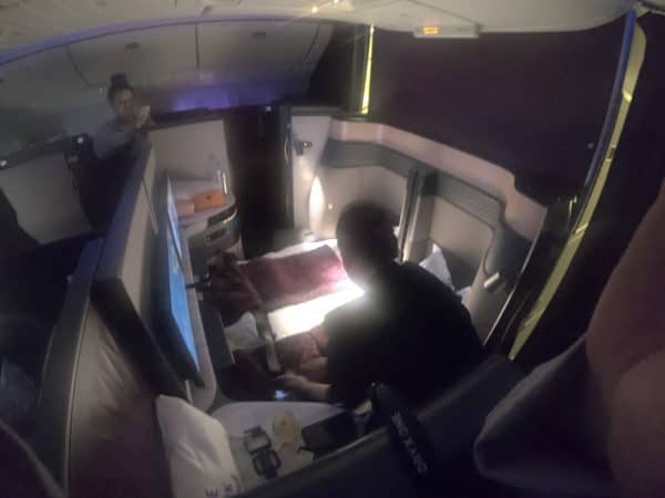 A Qsuite becoming a double bed A Qsuite becoming a double bed