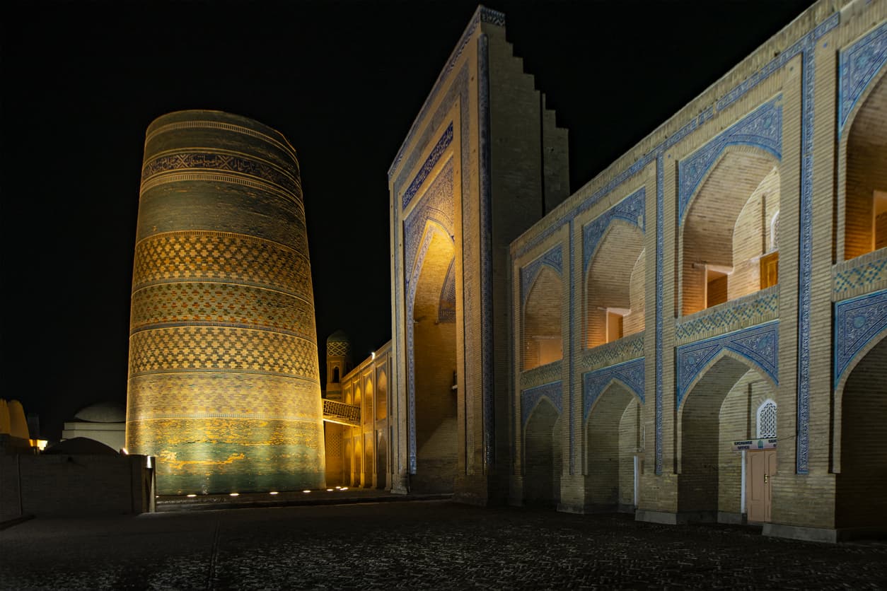 Islam architecture, Kalta Minor Minaret in Khiva, silk road, Uzbekistan