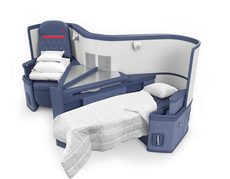You can fly Delta One to Brazil on the A330 with Virgin Atlantic Flying Club for only 45,000 miles one way (image courtesy of Delta)