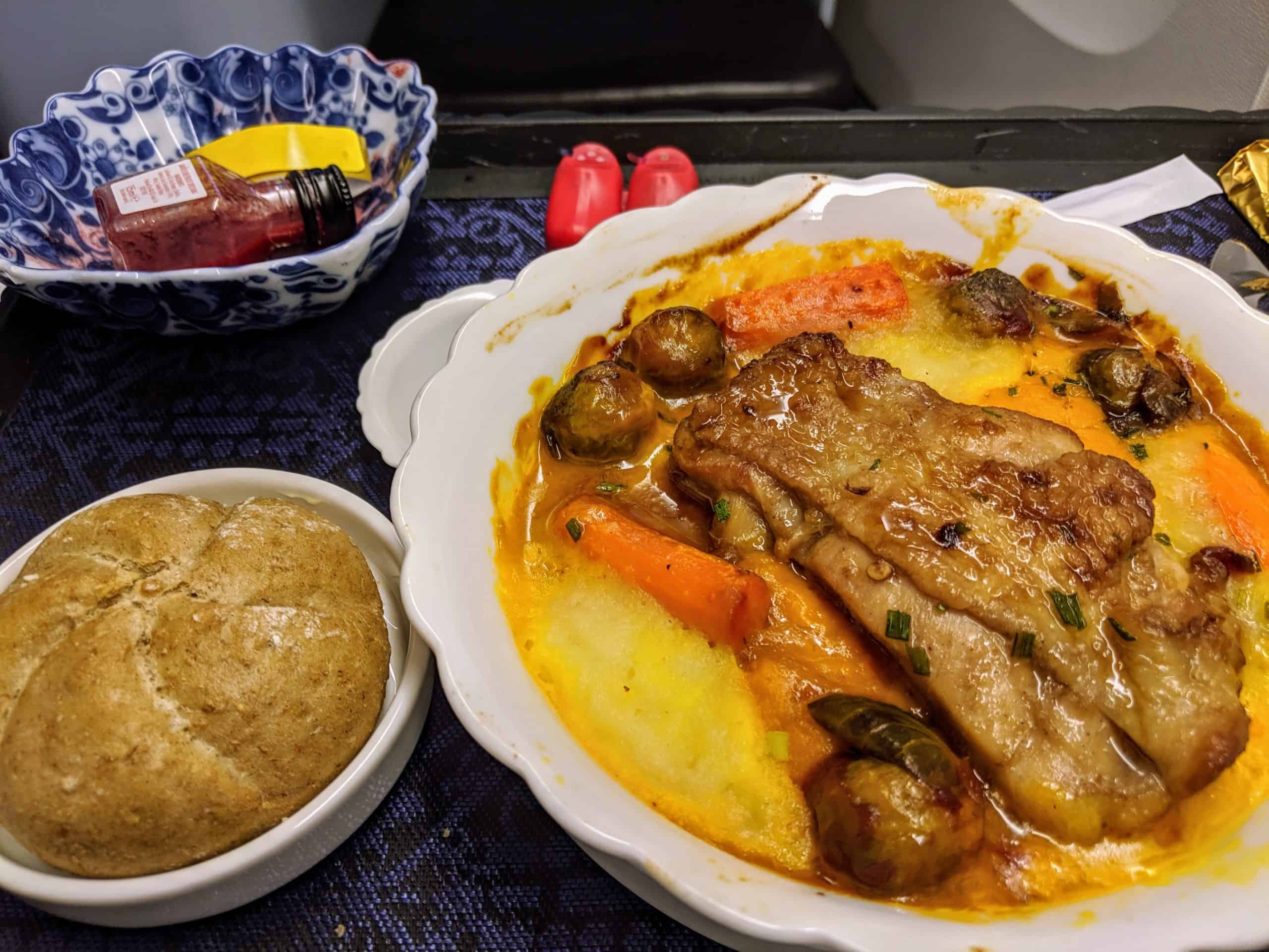 KLM Business Class Lunch