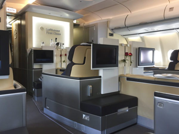 Lufthansa airlines fist class cabin