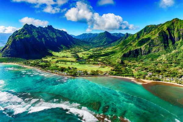 Kualoa area of Oahu Hawaii