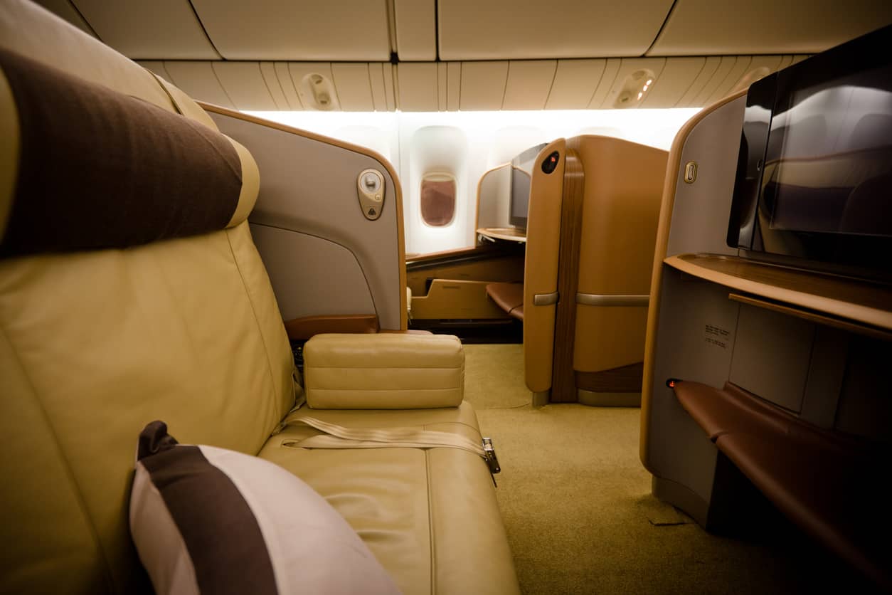 first class cabin and seat