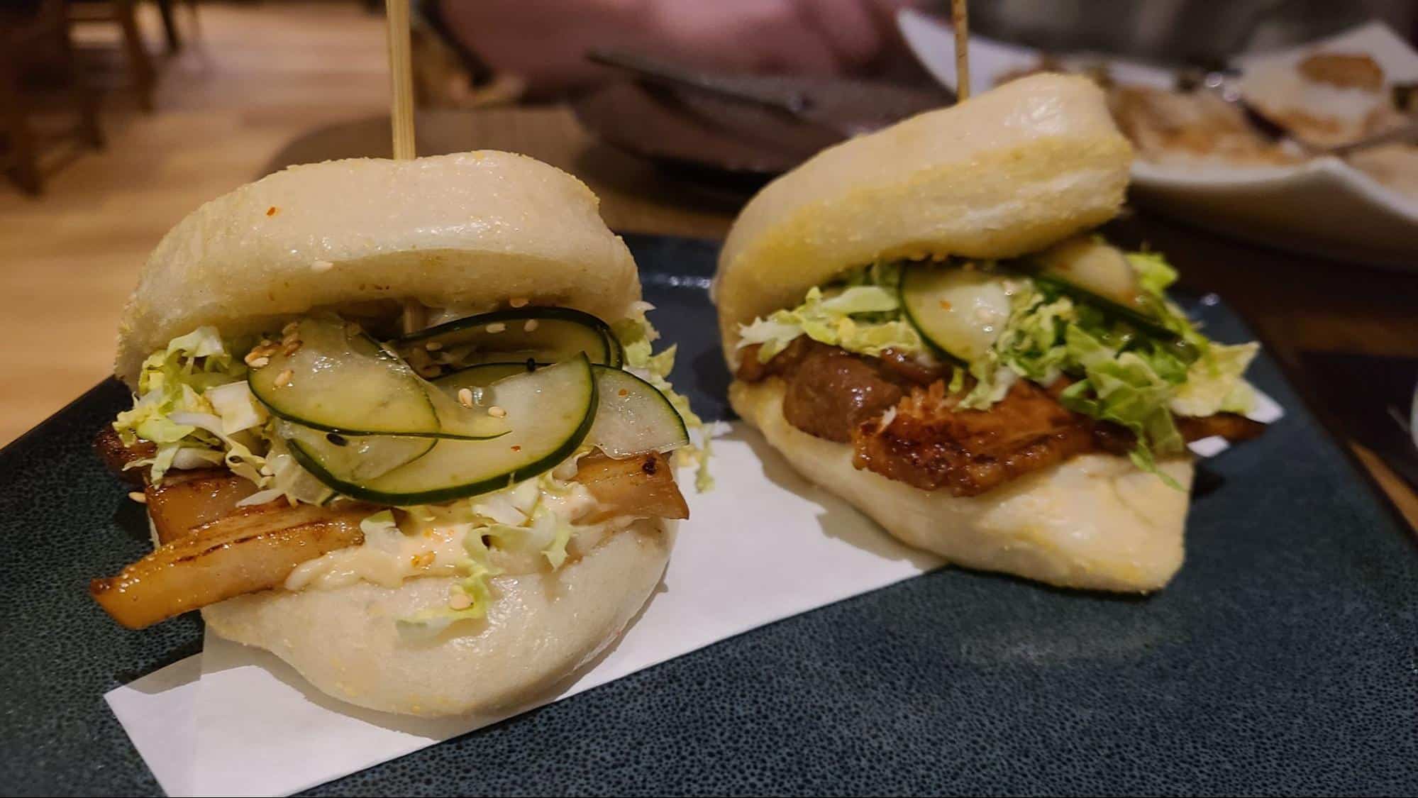 Egg rolls and pork buns at Kasai Izakaya