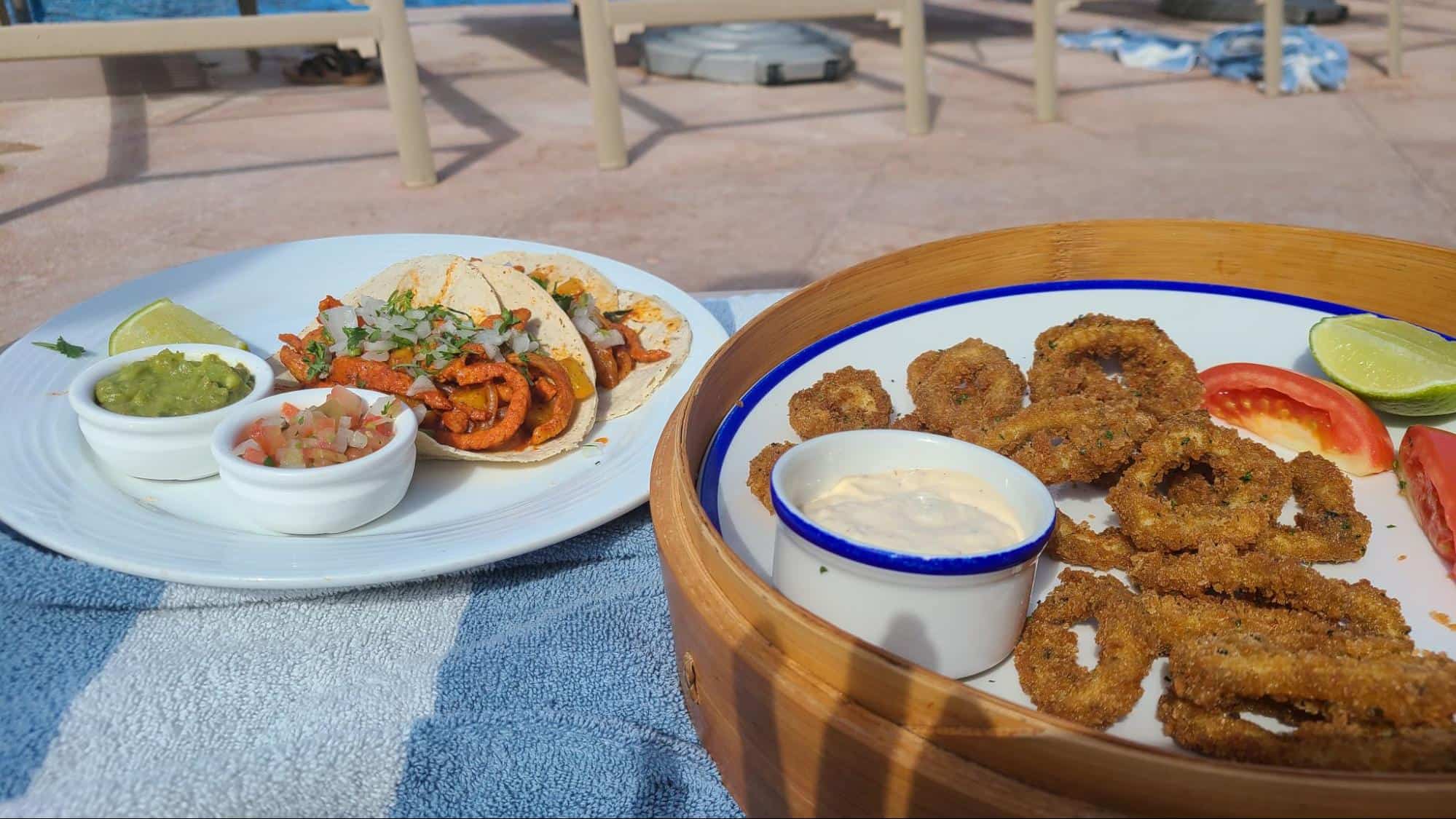 Poolside order of food at Marriott Cancun Resort