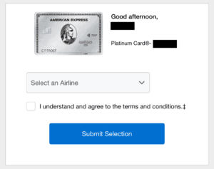 airline credit amex platinum