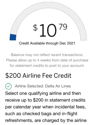 how to check airline fee credit amex platinum