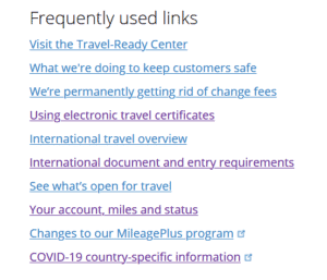 COVID19 Related Restrictions-Frequenty used links