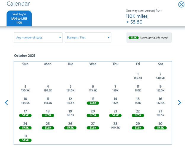 calendar premium cabins