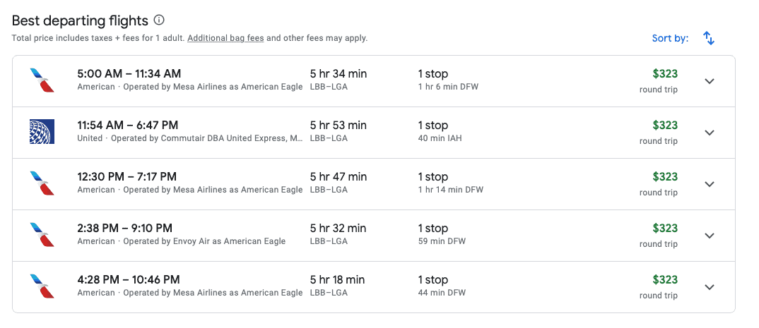 best departing flights