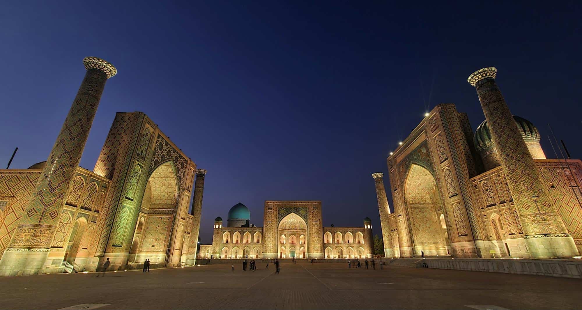 Three madrasas and a mosque adorn the Registan Square in Samarkand. | Photo by Anya Kartashova