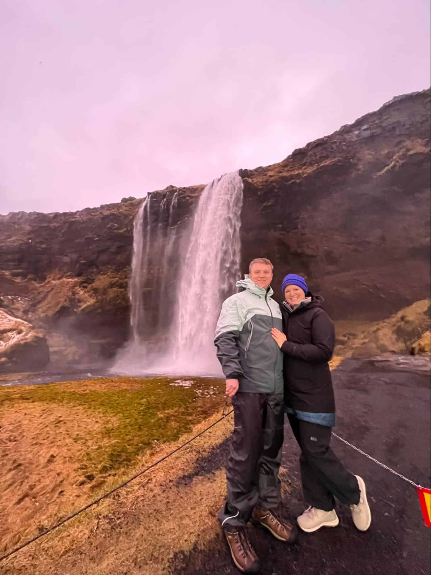 Bryce and Alexandra in Seljalandsfoss