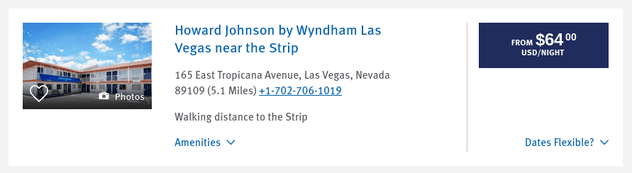 Booking at Howard Johnson by Wyndham Las Vegas using cash