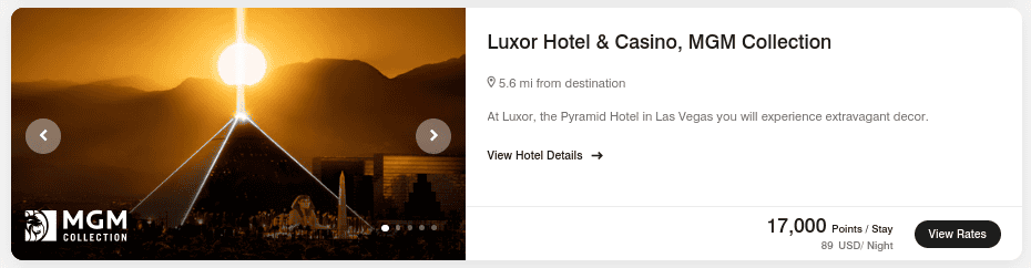 Booking at Luxor Hotel & Casino