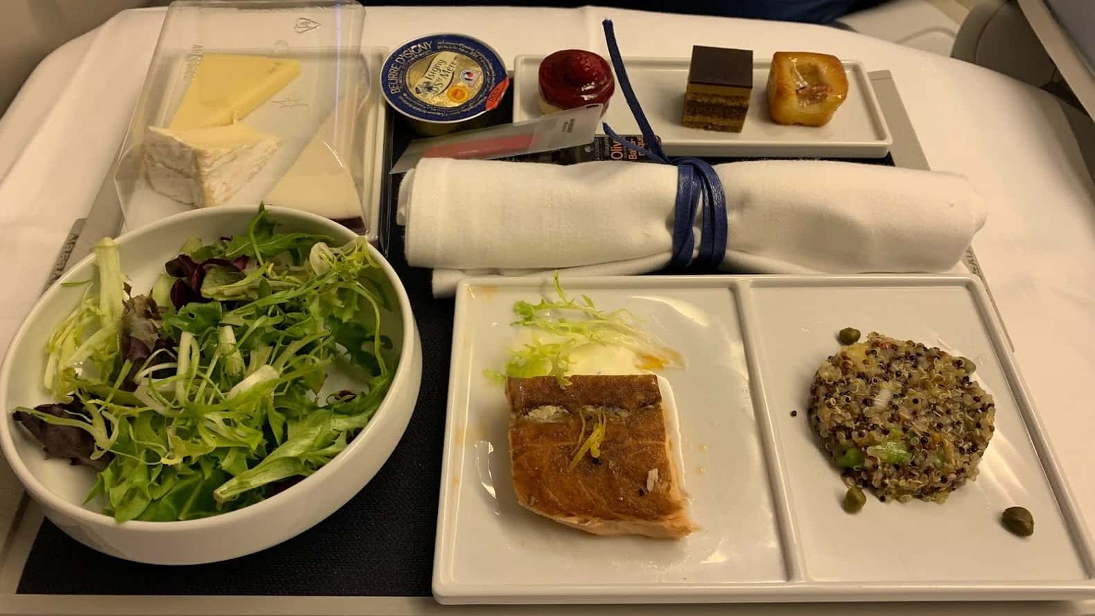 Air France business class dinner