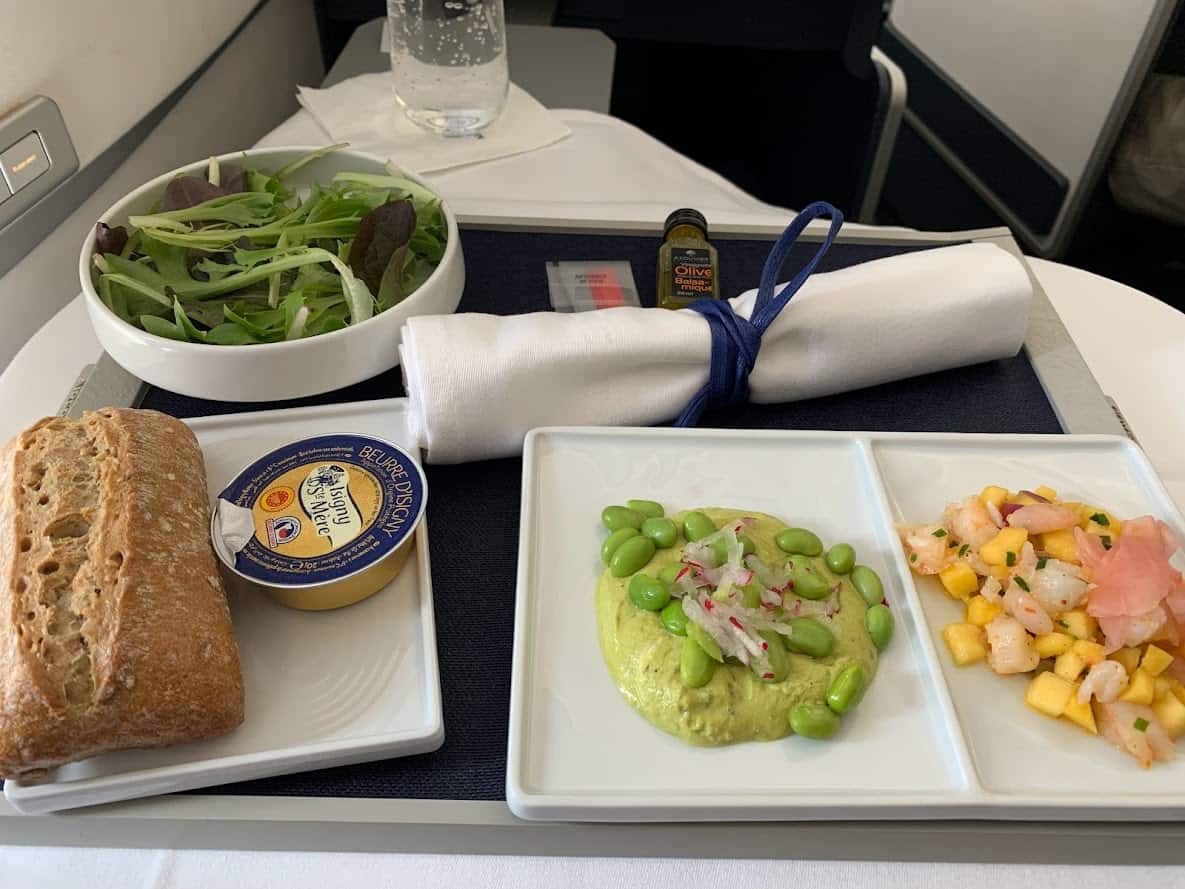 Air France business class lunch