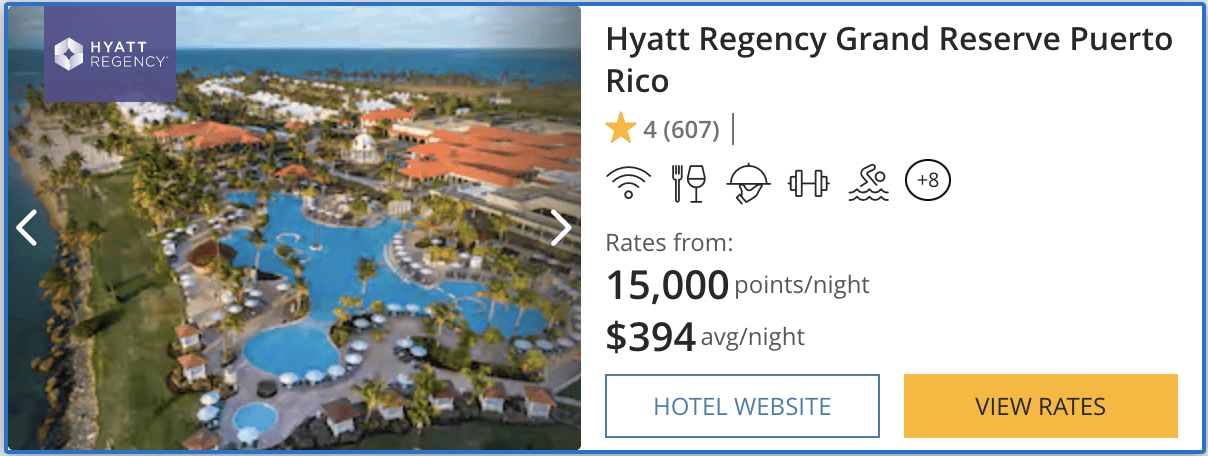 Hyatt Regency Grand Reserve Puerto Rico - using Chase Ultimate Rewards