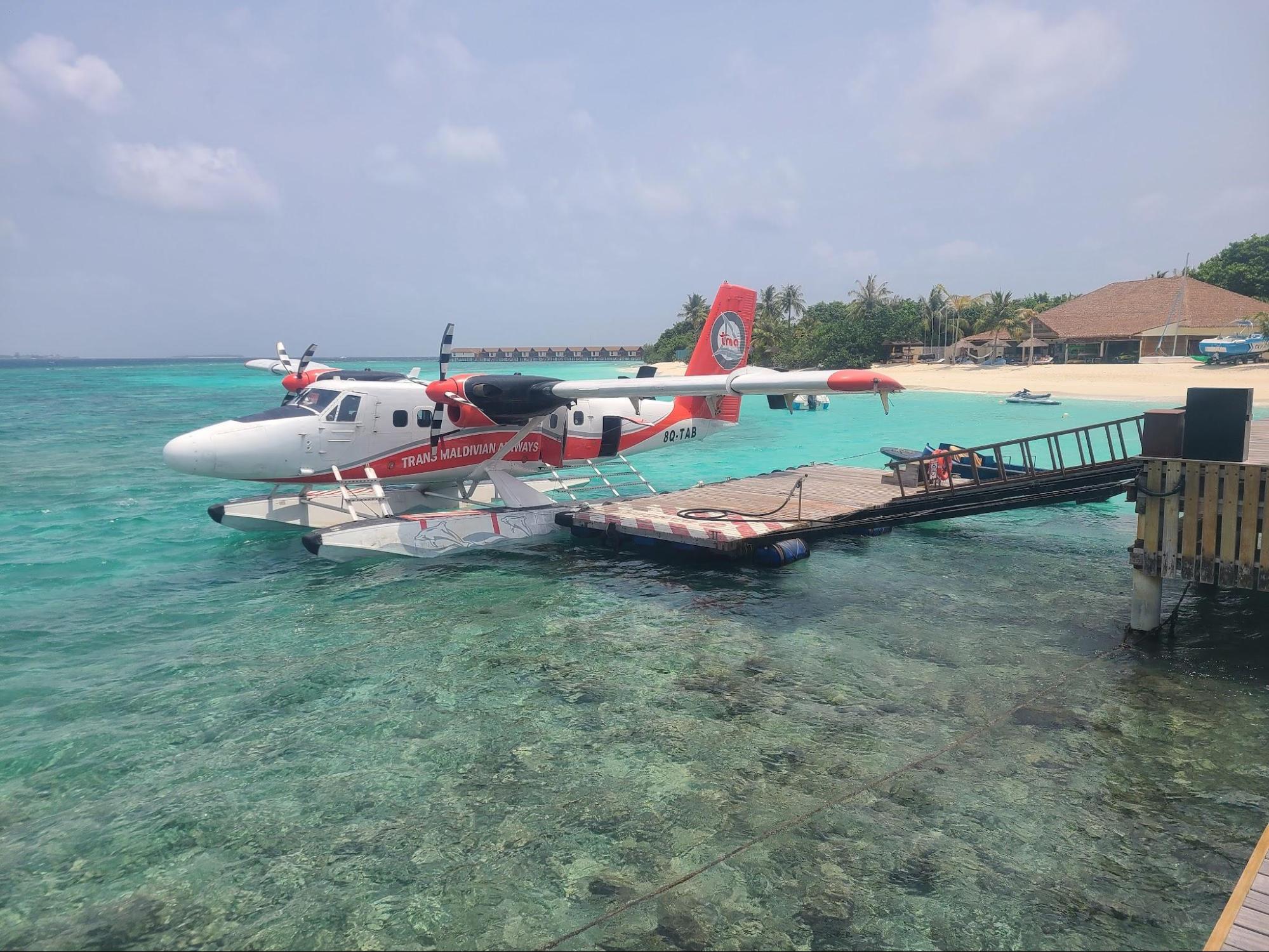 seaplane from Velana International Airport in Male to the Reethi Faru Resort