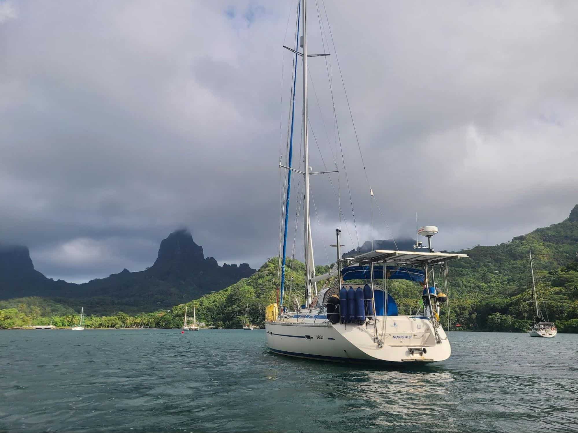 A sailboat provided an unusual accommodation option in Moorea