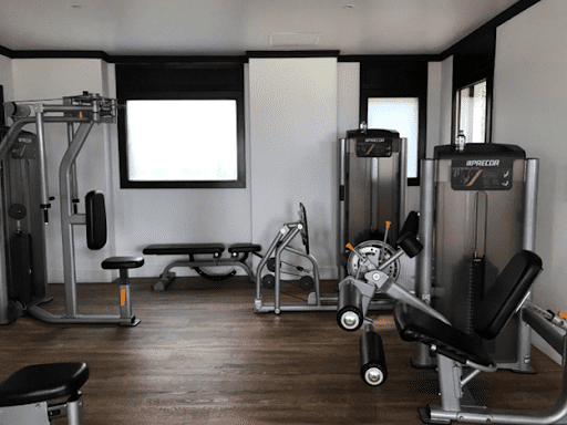 Fitness room at Zemi Beach House – some strength training machines