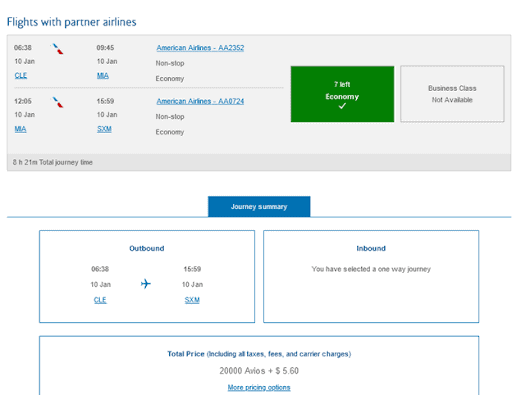 Flights with partner airlines