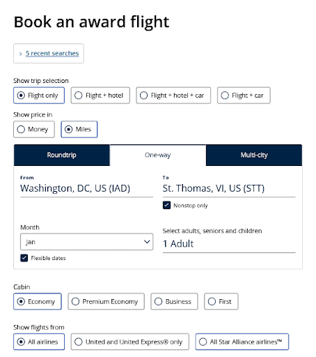 United Airlines Flights-MileagePlus Awards