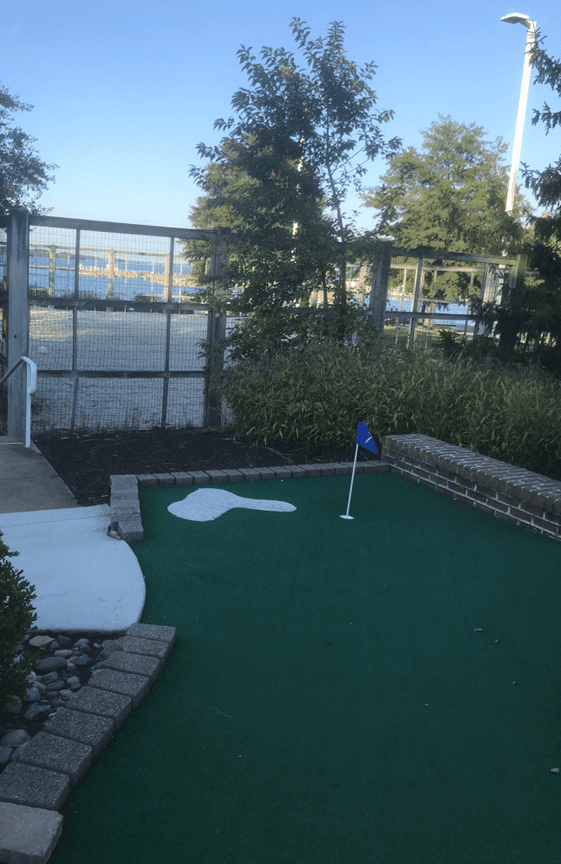 Mini golf and beach volleyball court