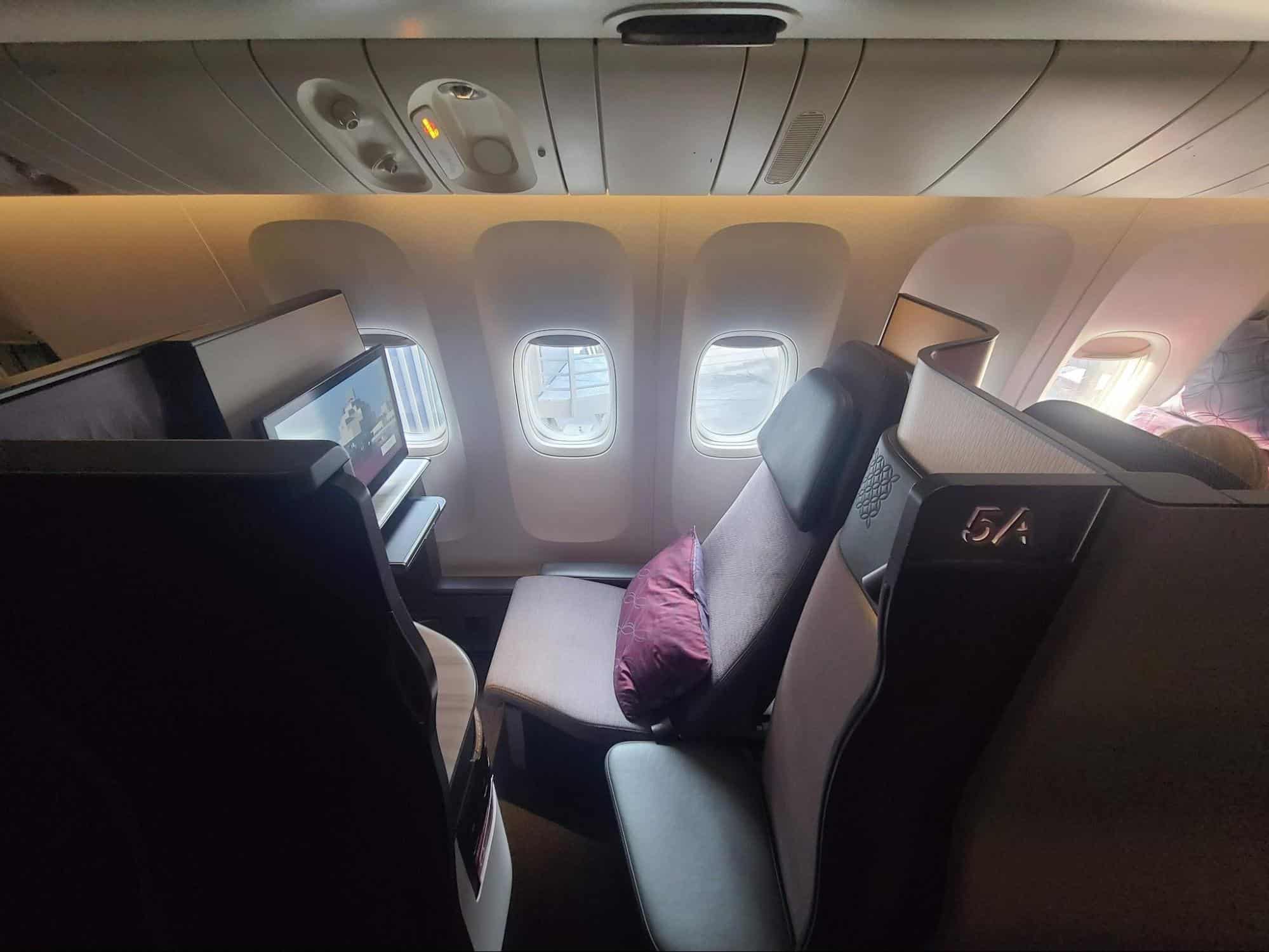 seats in Qsuites on a Boeing 777-300ER