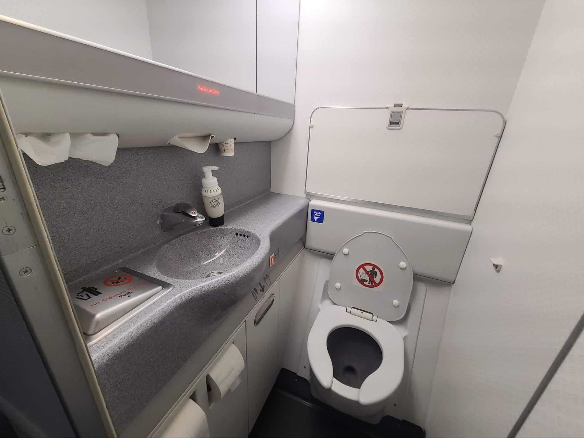 American Airlines B-777 Premium Economy Bathrooms