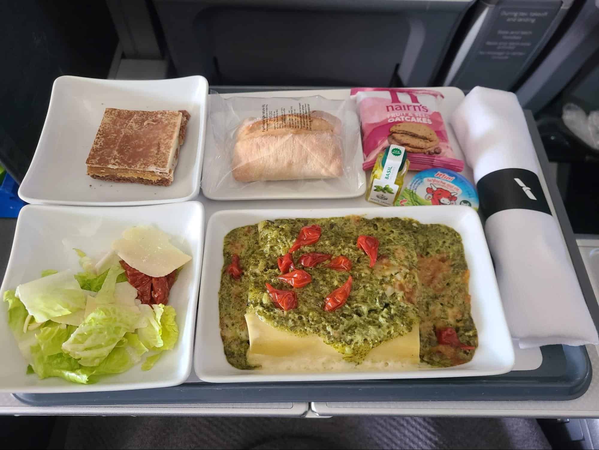 American Airlines premium economy lunch