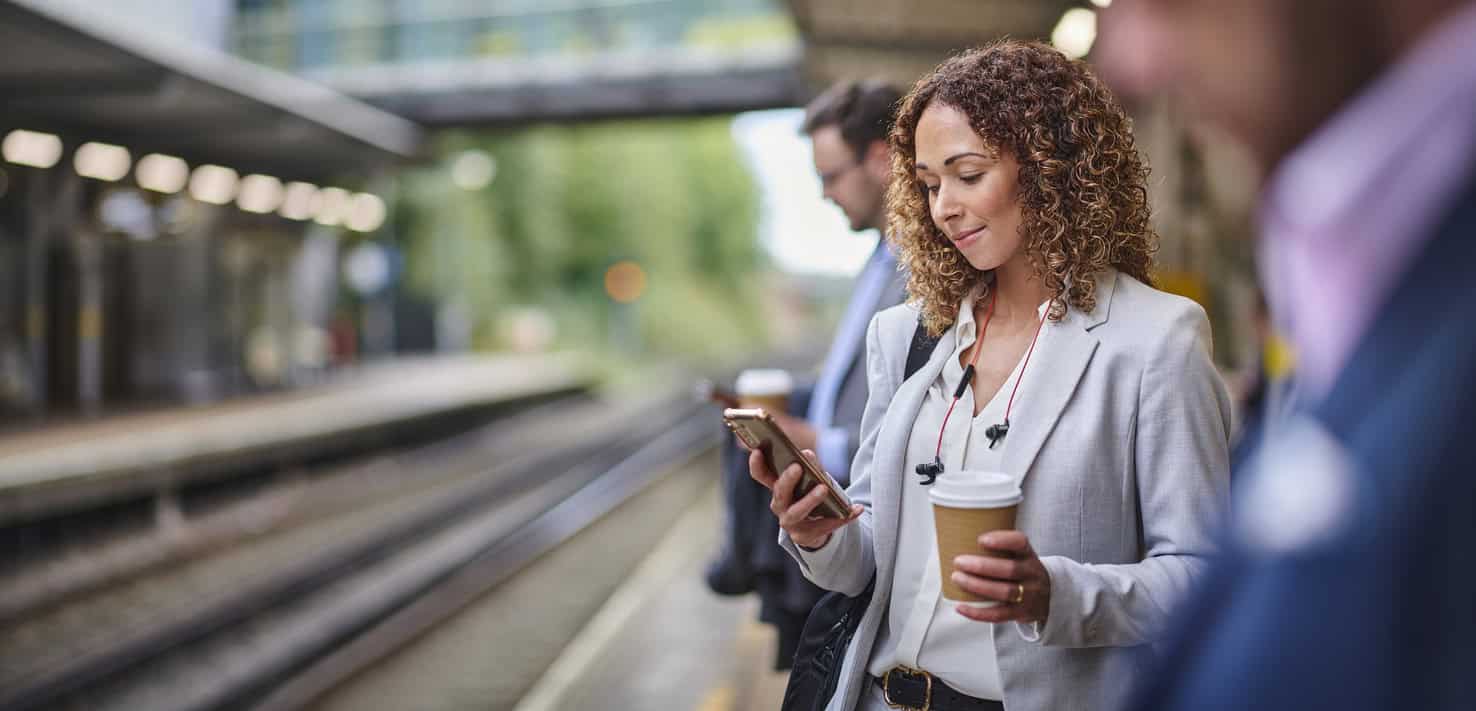 urban professionals riding train
