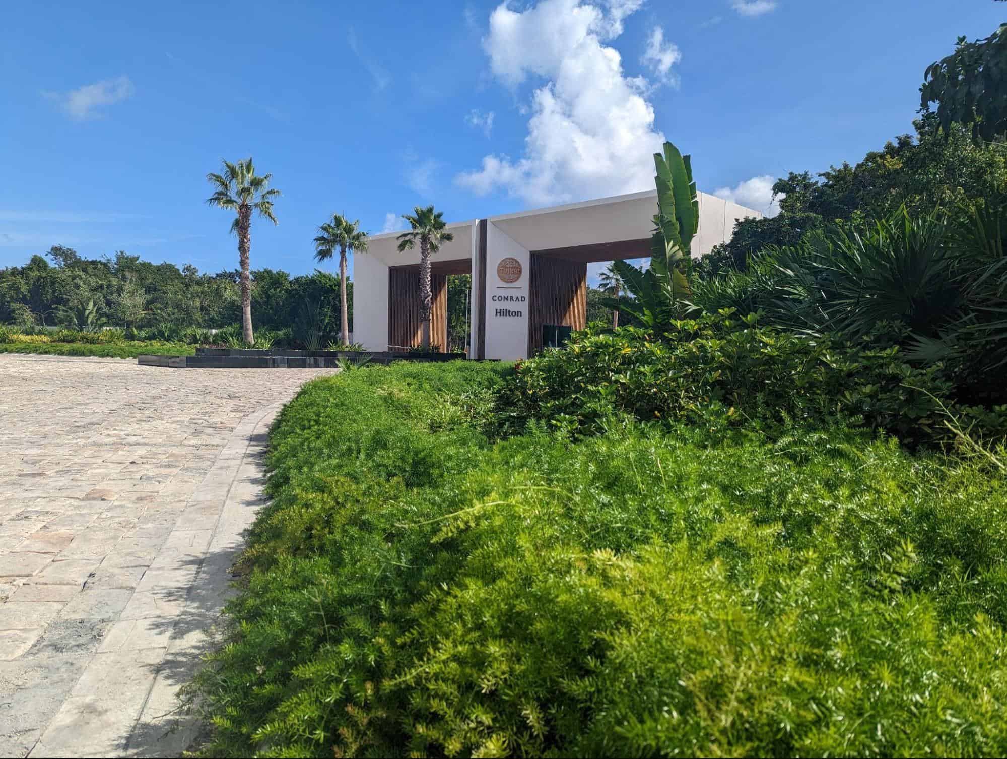 The Conrad Tulum front gate