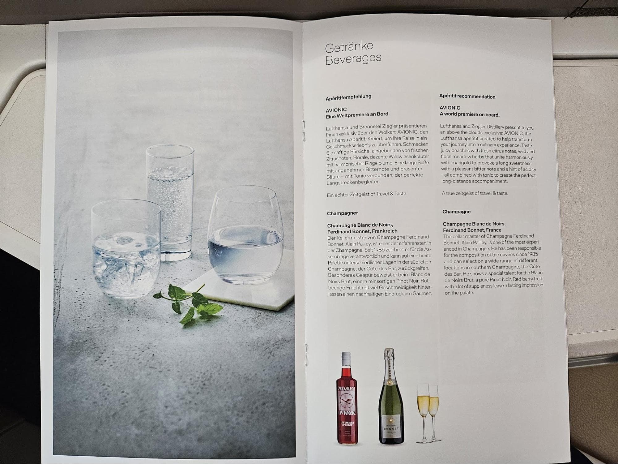 Lufthansa Business Class Menus