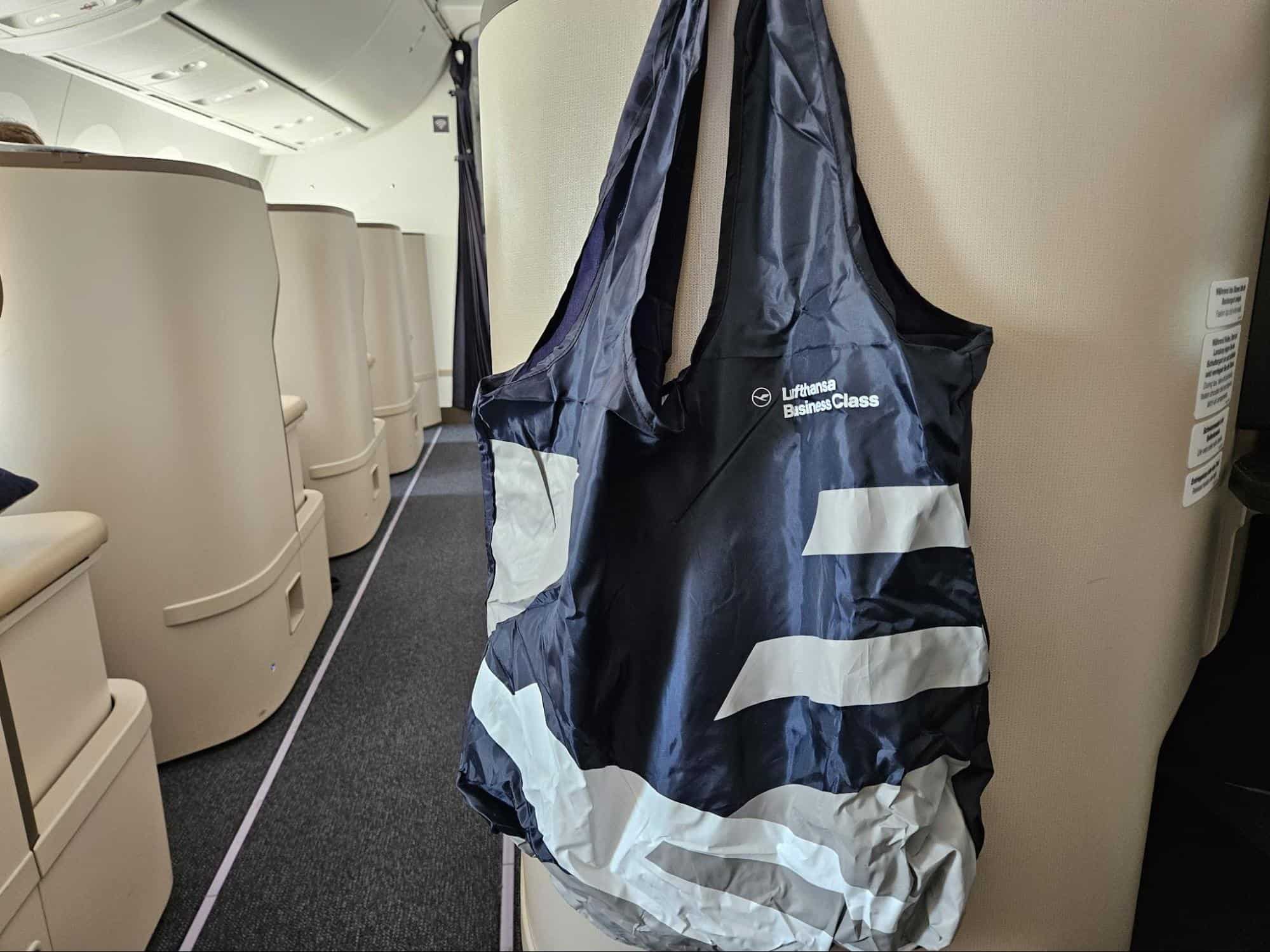 Lufthansa offers business-class passengers a foldable amenity kit