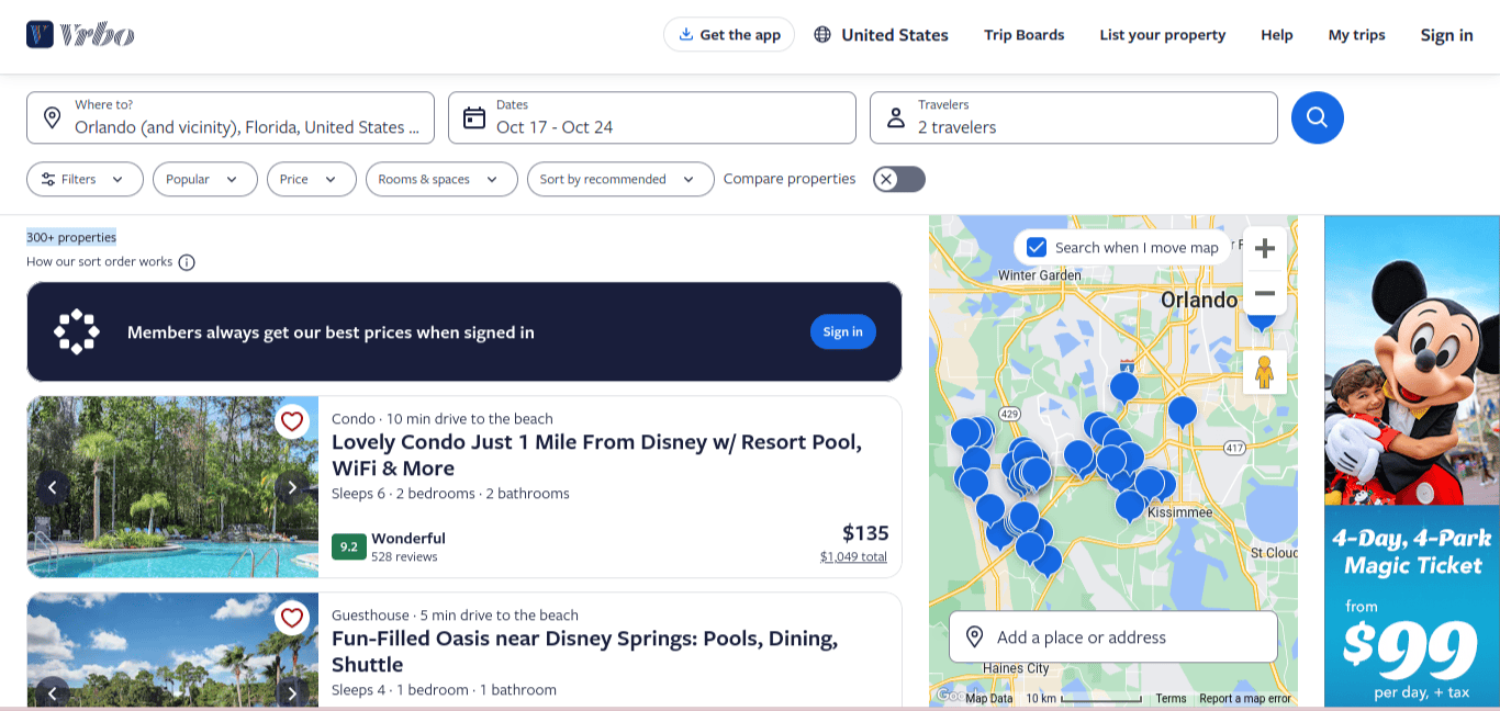 VRBO search