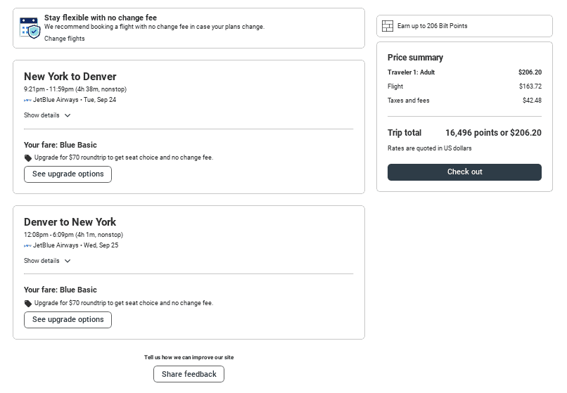 book flights with Bilt Rewards fly with Jetblue