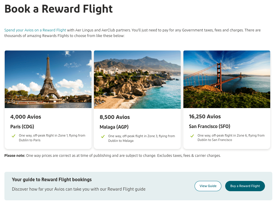 Book a reward flight with Avios